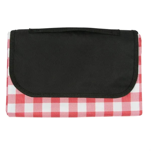 59" x 57" roll up blanket with gingham design and hook... from ASI 61125 Hit Promotional Products / Hit®