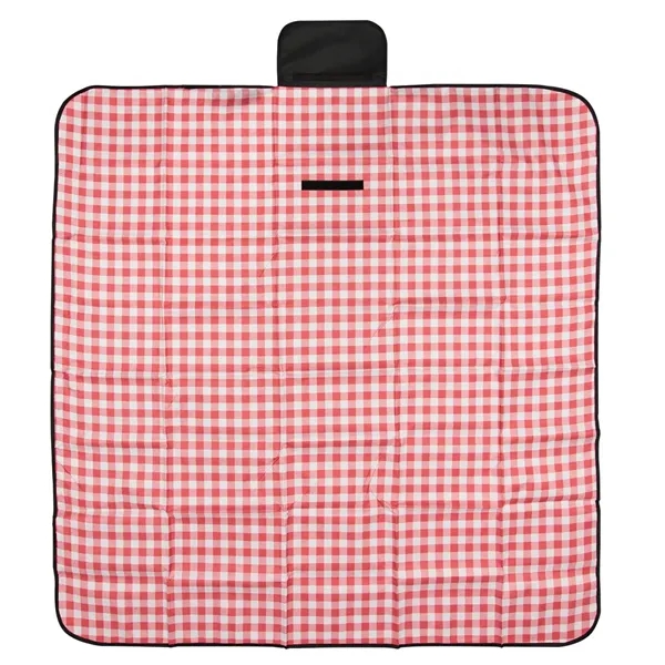 59" x 57" roll up blanket with gingham design and hook... from ASI 61125 Hit Promotional Products / Hit®
