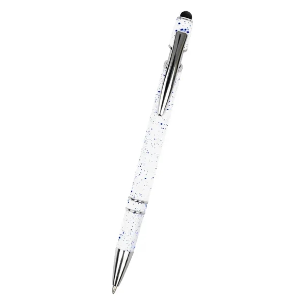 Plunger action pen with white flecked barrel, metal tip and clip... from ASI 61125 Hit Promotional Products / Hit®
