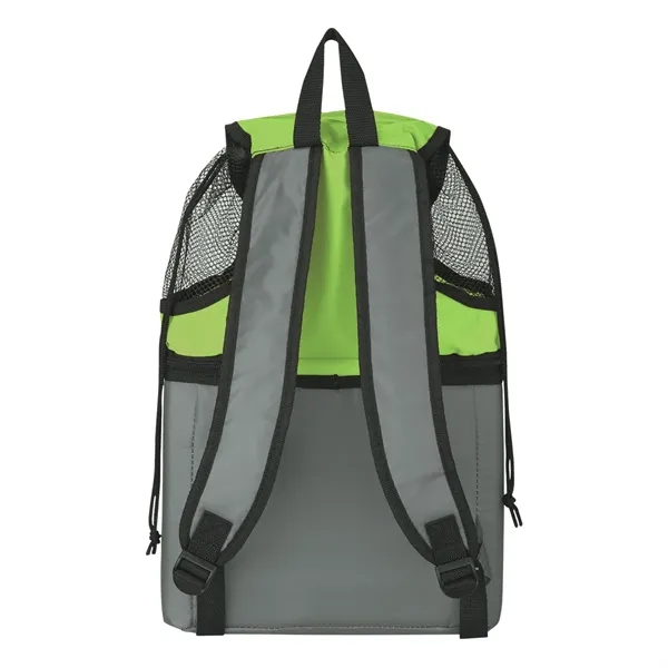 Beach backpack with mesh top compartment and adjustable padded shoulder straps.... from ASI 61125 Hit Promotional Products / Hit®