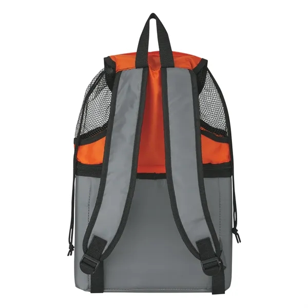 Beach backpack with mesh top compartment and adjustable padded shoulder straps.... from ASI 61125 Hit Promotional Products / Hit®
