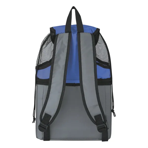Beach backpack with mesh top compartment and adjustable padded shoulder straps.... from ASI 61125 Hit Promotional Products / Hit®