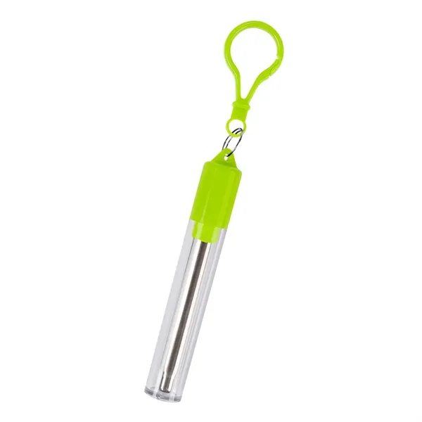 9" collapsible, reusable stainless steel straw with silicone tip and wire... from ASI 61125 Hit Promotional Products / Hit®