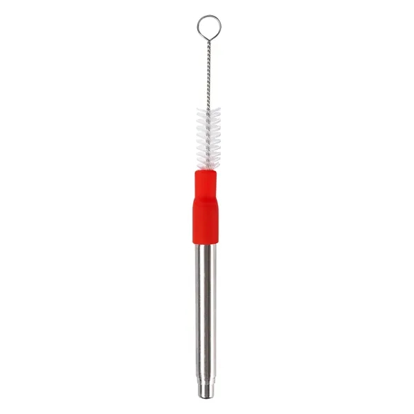 9" collapsible, reusable stainless steel straw with silicone tip and wire... from ASI 61125 Hit Promotional Products / Hit®