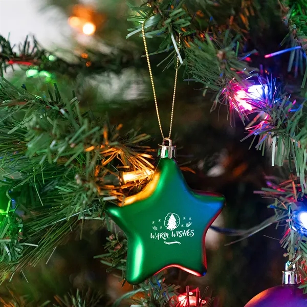 Shatter-resistant, star-shaped ornament with a string for hanging.... from ASI 61125 Hit Promotional Products / Hit®