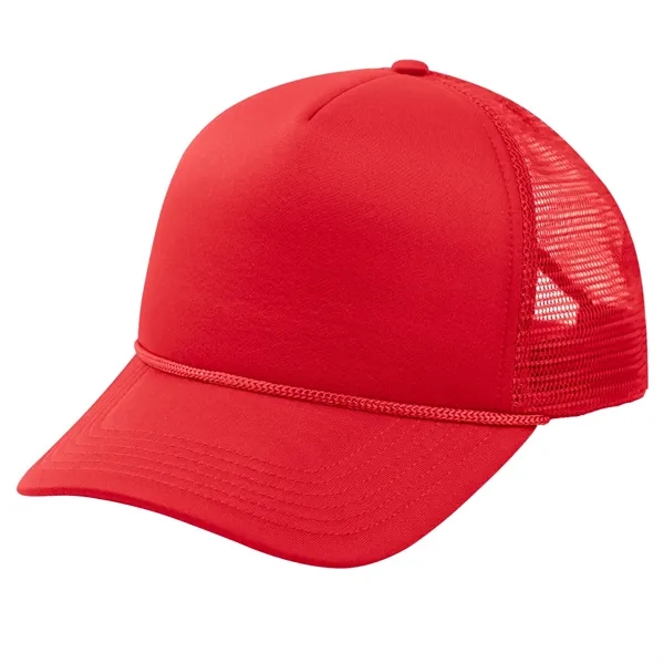 Trucker cap with a five-panel design, structured crown, pre-curved visor, adjustable... from ASI 61125 Hit Promotional Products / Hit®