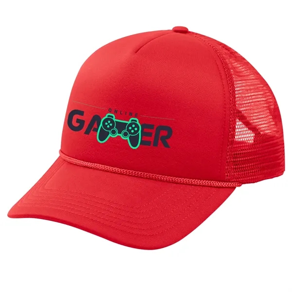 Trucker cap with a five-panel design, structured crown, pre-curved visor, adjustable... from ASI 61125 Hit Promotional Products / Hit®