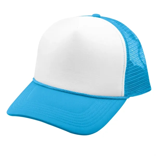 Trucker cap with a five-panel design, structured crown, pre-curved visor, adjustable... from ASI 61125 Hit Promotional Products / Hit®