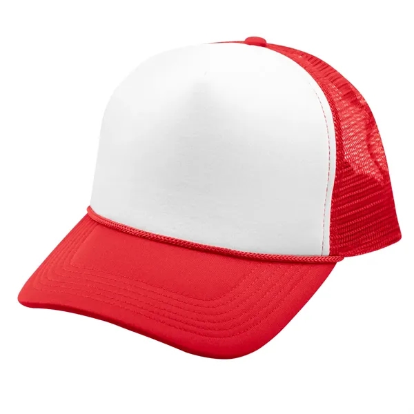 Trucker cap with a five-panel design, structured crown, pre-curved visor, adjustable... from ASI 61125 Hit Promotional Products / Hit®