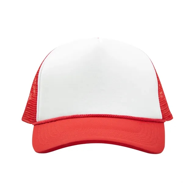 Trucker cap with a five-panel design, structured crown, pre-curved visor, adjustable... from ASI 61125 Hit Promotional Products / Hit®