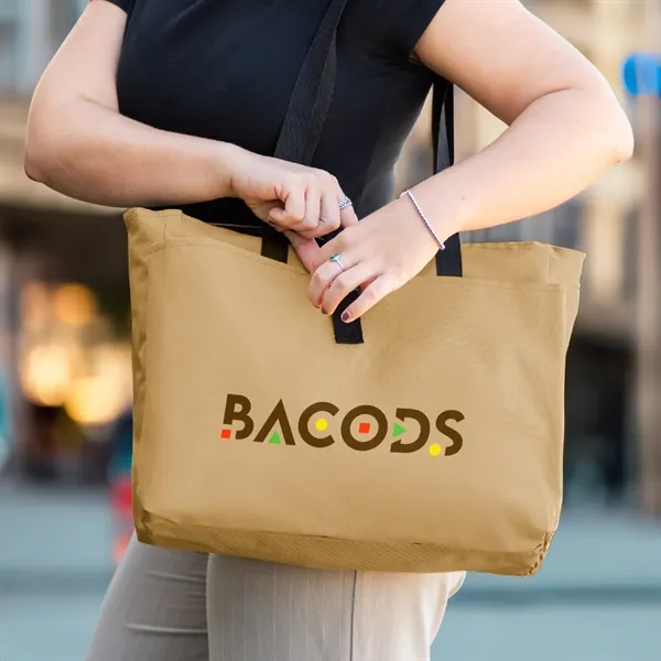 5.75" x 12" x 15" buckle tote bag with front zip... from ASI 61125 Hit Promotional Products / Hit®