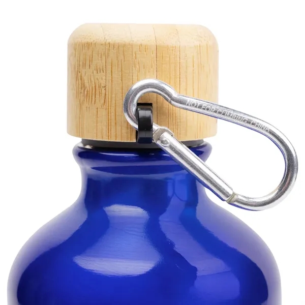 20 ounce aluminum bicycle bottle with bamboo wood lid and carabiner... from ASI 61125 Hit Promotional Products / Hit®