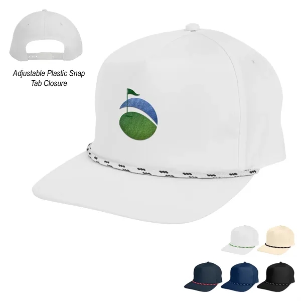 Cap with a 5-panel design, mid-profile, adjustable plastic snapback closure, structured... from ASI 61125 Hit Promotional Products / Hit®