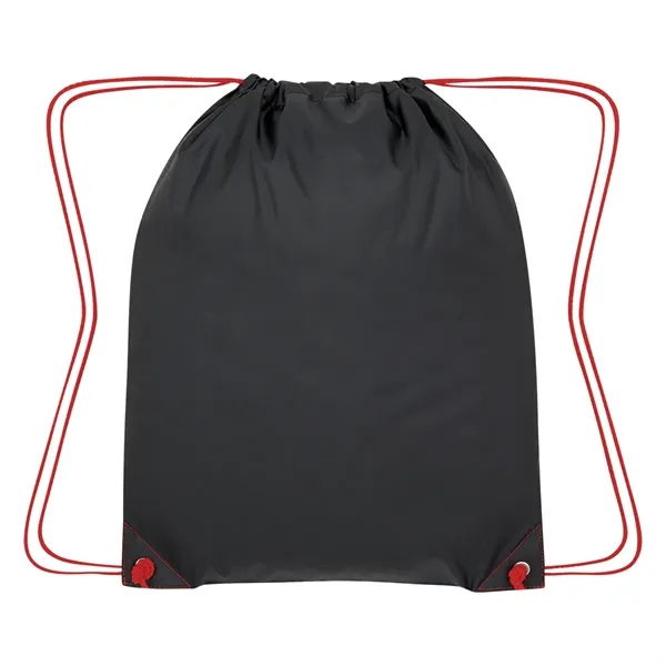 Drawstring bag with a large front zippered pocket and a built-in... from ASI 61125 Hit Promotional Products / Hit®