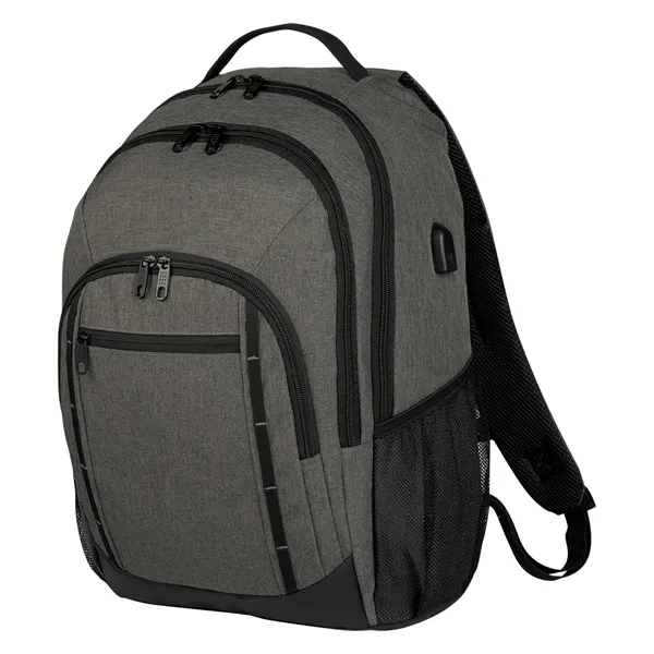 14" x 18" x 5 1/2" gray backpack made of polyester... from ASI 61125 Hit Promotional Products / Hit®