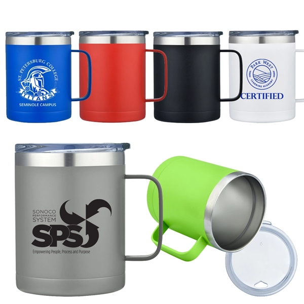 14oz. SS Vacuum Camping Mug w/ Handle... from ASI 79535 Primetime / Primetime