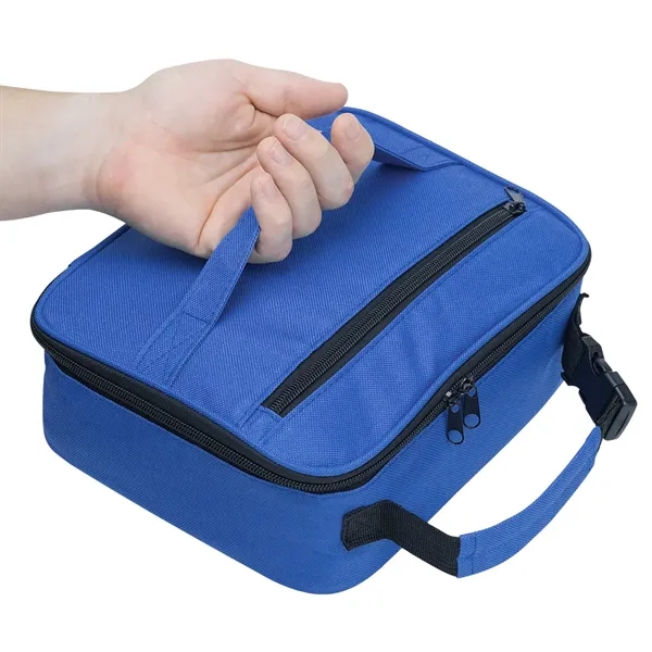 3.25" x 8" x 9.75" dual-handled lunch bag with PEVA lining.... from ASI 61125 Hit Promotional Products / Hit®