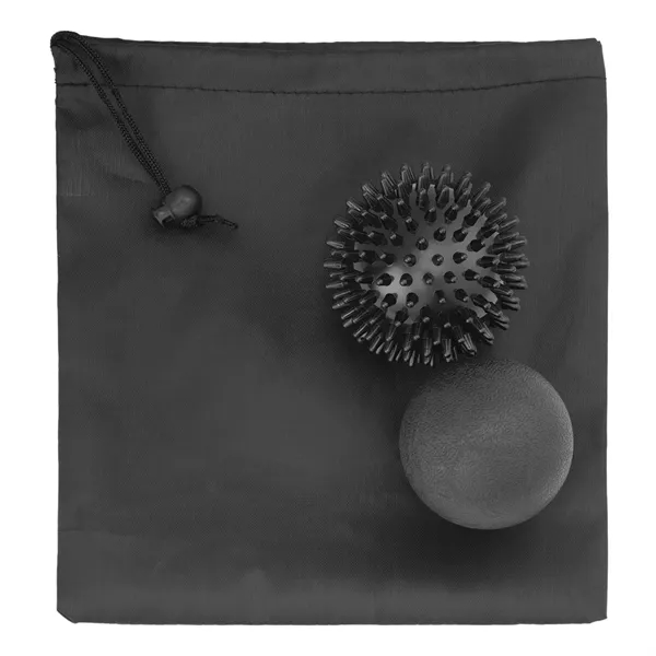 Massage ball set (2) in a polyester drawstring bag.... from ASI 61125 Hit Promotional Products / Hit®