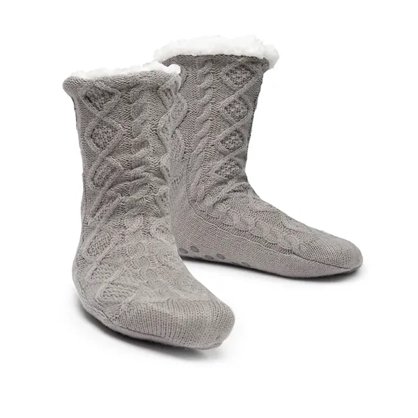 Slipper socks made of 100% acrylic with 100% polyester Sherpa lining.... from ASI 61125 Hit Promotional Products / Hit®