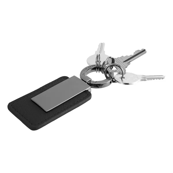 Key tag with carabiner clip attachment and 3 mini split ring... from ASI 61125 Hit Promotional Products / Hit®
