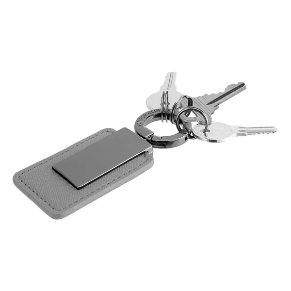 Key tag with carabiner clip attachment and 3 mini split ring... from ASI 61125 Hit Promotional Products / Hit®