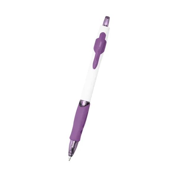 Plunger action ballpoint pen with a rubber grip.... from ASI 61125 Hit Promotional Products / Hit®