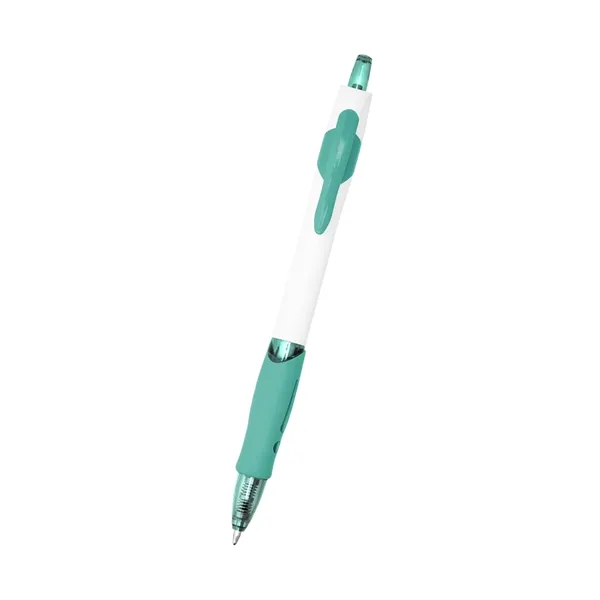 Plunger action ballpoint pen with a rubber grip.... from ASI 61125 Hit Promotional Products / Hit®