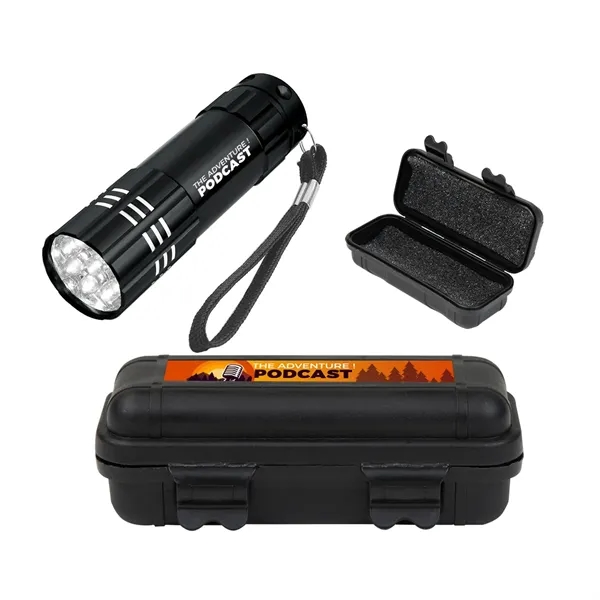 Aluminum LED flashlight with small hard case with foam.... from ASI 61125 Hit Promotional Products / Hit®