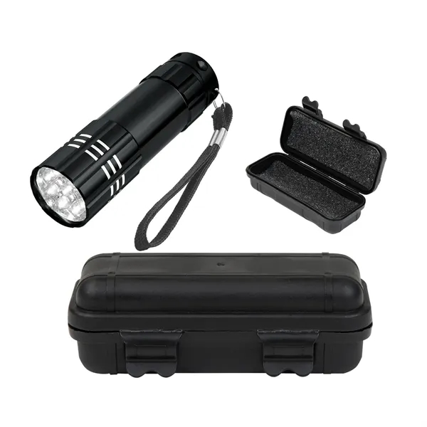 Aluminum LED flashlight with small hard case with foam.... from ASI 61125 Hit Promotional Products / Hit®