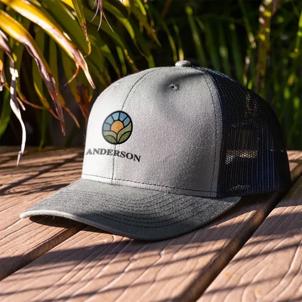 6 panel trucker hat with mesh backing and snap tab closure.... from ASI 61125 Hit Promotional Products / Hit®