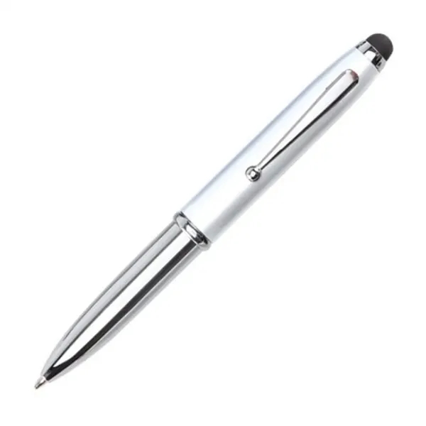 Metal multi-function ballpoint pen including bright LED flashlight and ultra soft... from ASI 84592 St Regis Group