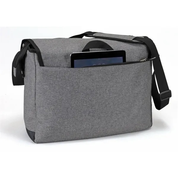 Durable messenger laptop bag with zipper front pocket and secure storage... from ASI 66230 Landes Inc