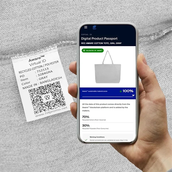 4" x 20.5" x 15.75" recycled cotton tote bag with 26"... from ASI 61125 Hit Promotional Products / Hit®