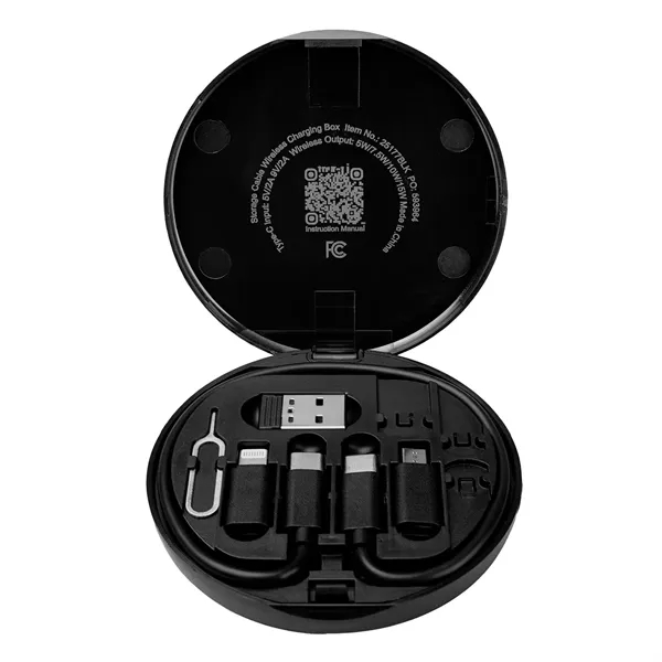 Charging cord and adapter set in a wireless charging case.... from ASI 61125 Hit Promotional Products / Hit®
