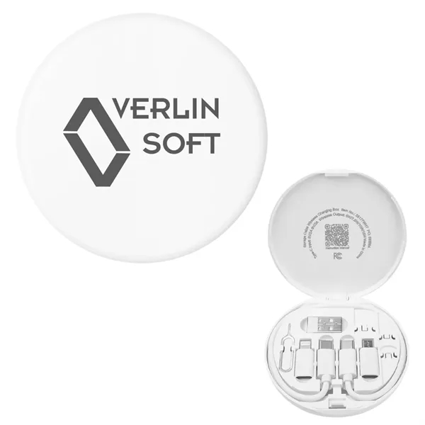 Charging cord and adapter set in a wireless charging case.... from ASI 61125 Hit Promotional Products / Hit®