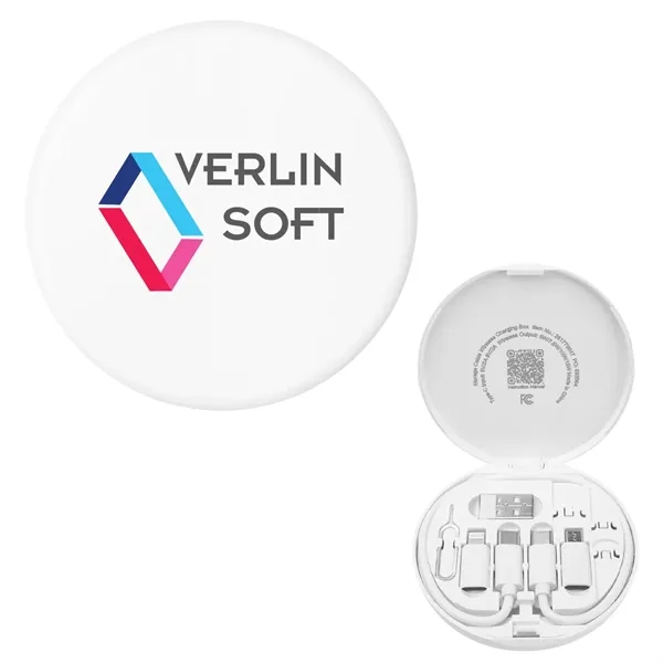 Charging cord and adapter set in a wireless charging case.... from ASI 61125 Hit Promotional Products / Hit®