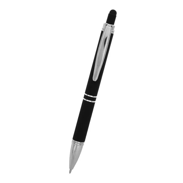 Quilted plunger-action stylus pen made of rubberized aluminum with a unique... from ASI 61125 Hit Promotional Products / Hit®
