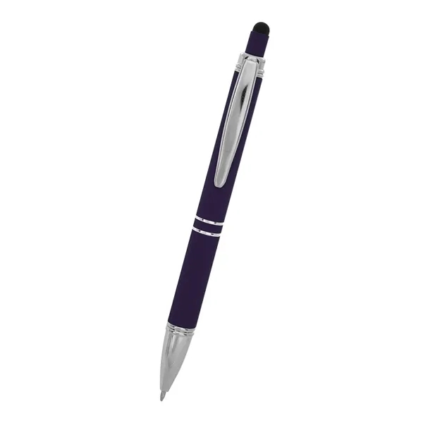 Quilted plunger-action stylus pen made of rubberized aluminum with a unique... from ASI 61125 Hit Promotional Products / Hit®