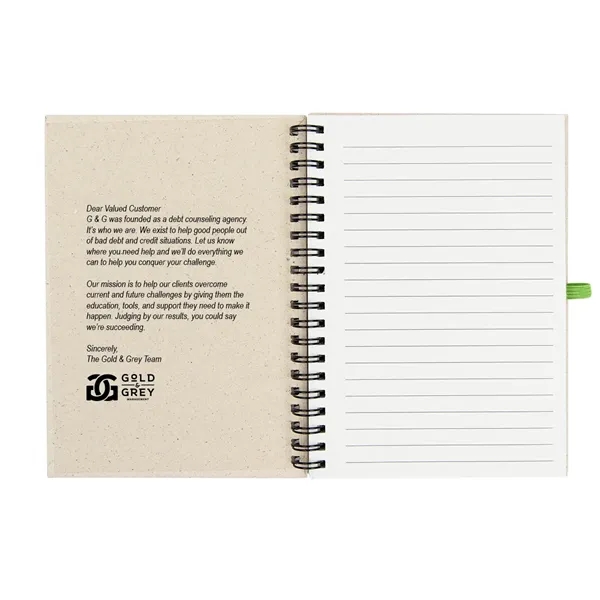 Spiral bound 70-page recycled paper notebook with elastic strap and pen... from ASI 61125 Hit Promotional Products / Hit®