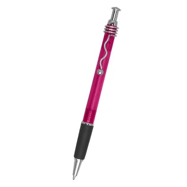 Wired plunger action pen with rubber grip for writing comfort and... from ASI 61125 Hit Promotional Products / Hit®