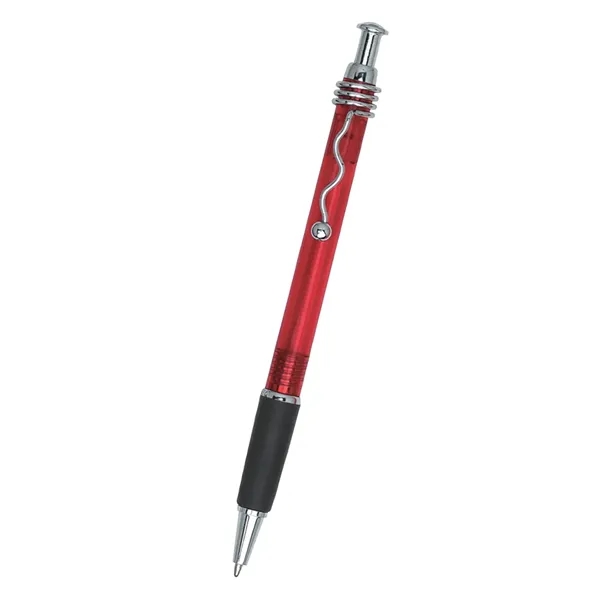 Wired plunger action pen with rubber grip for writing comfort and... from ASI 61125 Hit Promotional Products / Hit®
