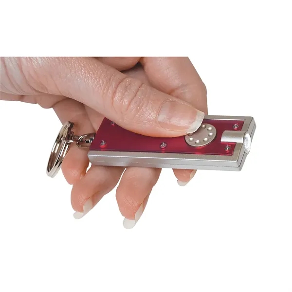 Rectangular LED keychain, batteries included, high power light beam.... from ASI 61125 Hit Promotional Products / Hit®