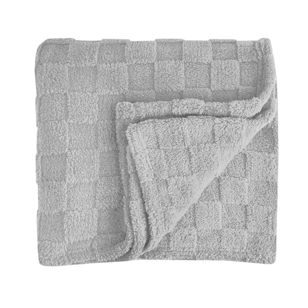50" x 60" checkered Sherpa blanket made with rPET materials.... from ASI 61125 Hit Promotional Products / Hit®