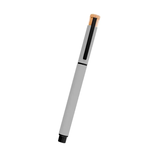 Recycled aluminum gel pen with removable cap and bamboo accent.... from ASI 61125 Hit Promotional Products / Hit®