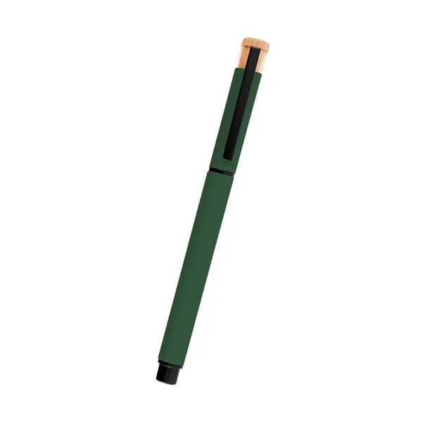 Recycled aluminum gel pen with removable cap and bamboo accent.... from ASI 61125 Hit Promotional Products / Hit®