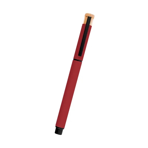 Recycled aluminum gel pen with removable cap and bamboo accent.... from ASI 61125 Hit Promotional Products / Hit®
