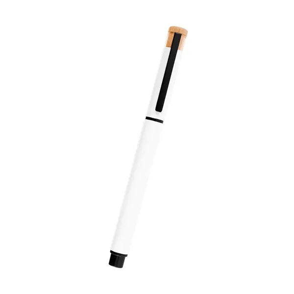 Recycled aluminum gel pen with removable cap and bamboo accent.... from ASI 61125 Hit Promotional Products / Hit®