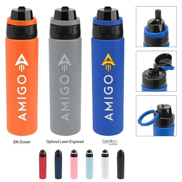 24 Oz. Pop Sip & Chug Recycled Stainless Steel Bottle... from ASI 61125 Hit Promotional Products / Hit®