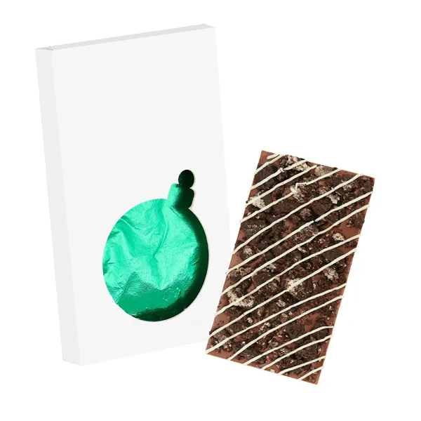 4CP Ornament Window Box with Milk Chocolate w/ Crushed Oreo® Belgian... from ASI 71685 Midnite Snax®