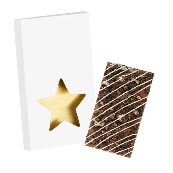 4CP Star Window Box with Milk Chocolate w/ Crushed Oreo® Belgian... from ASI 71685 Midnite Snax®